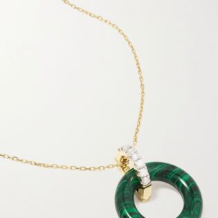 Malachite Donut Pendant Necklace