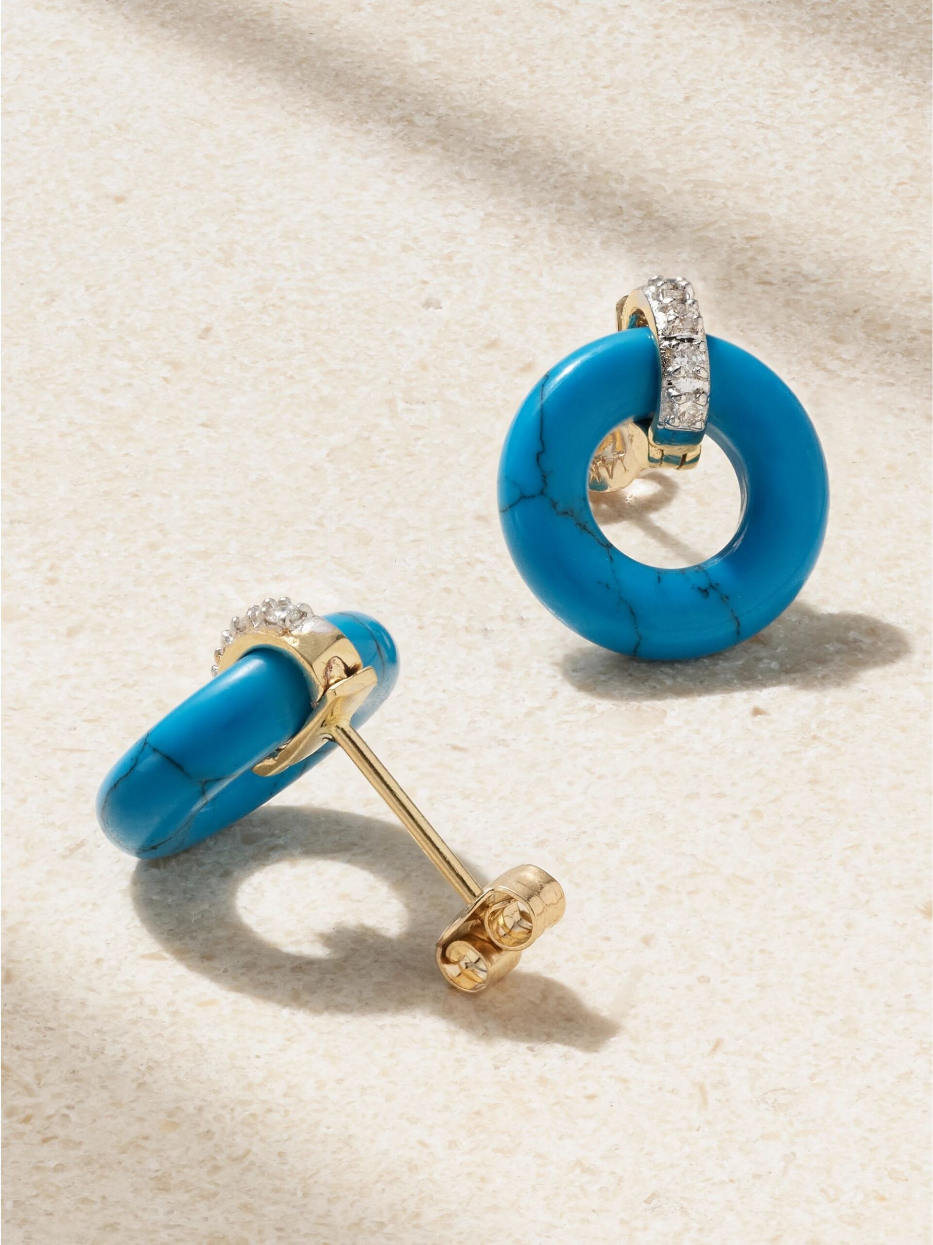 Turquoise Donut Stud Earrings - Image 2
