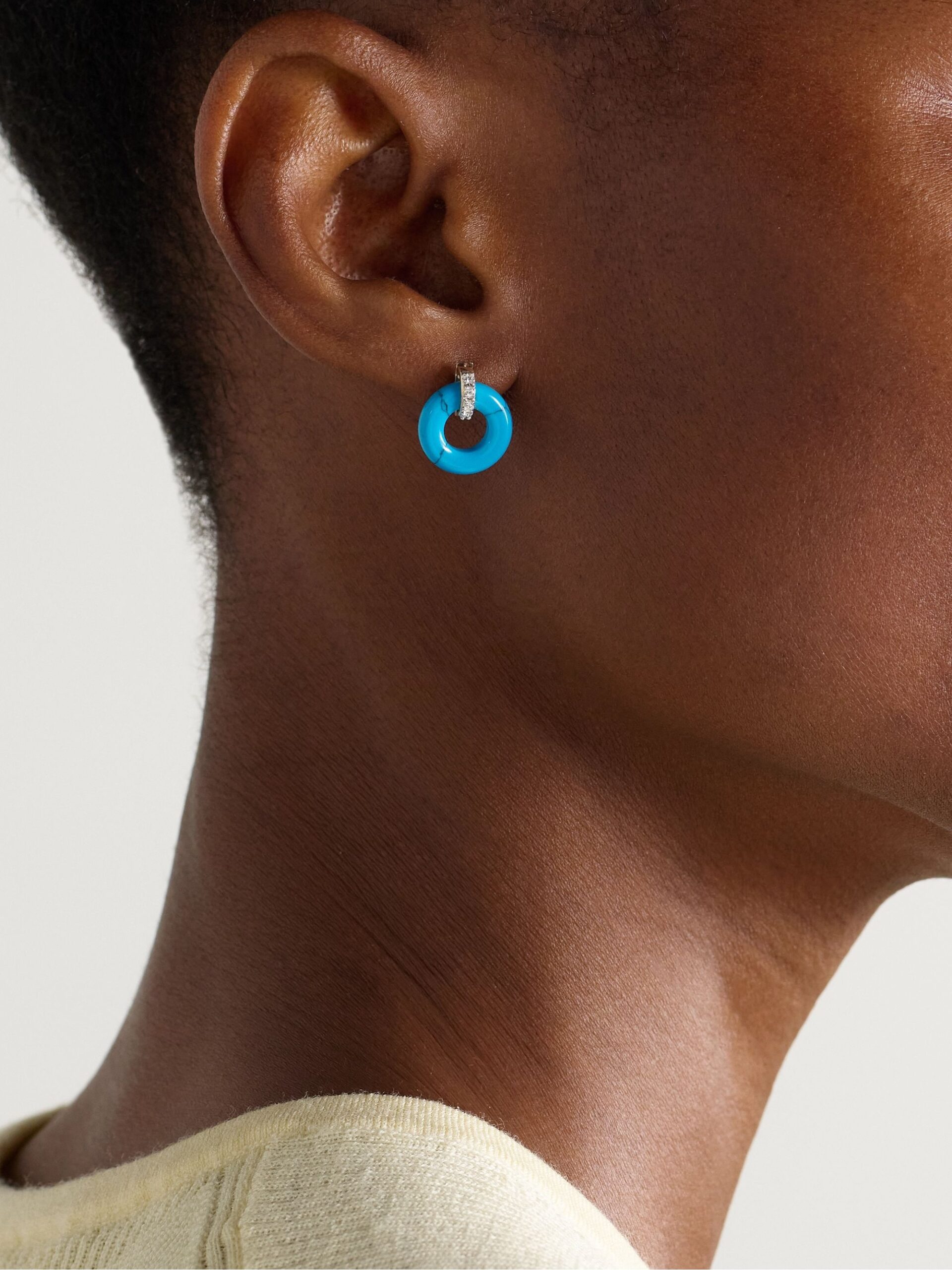 Turquoise Donut Stud Earrings - Image 3