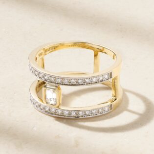 Moissanite Double Band Cage Ring