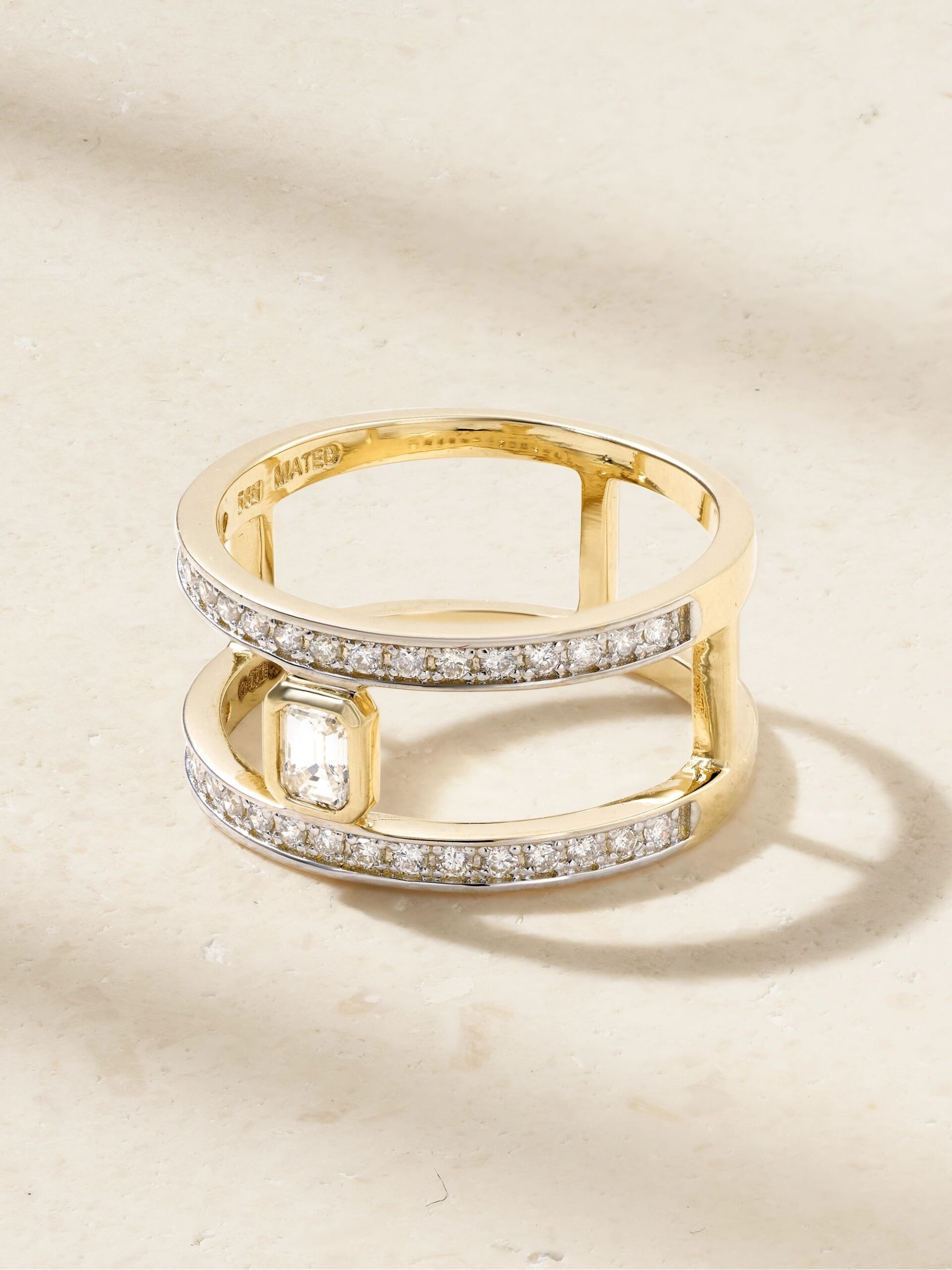 Moissanite Double Band Cage Ring