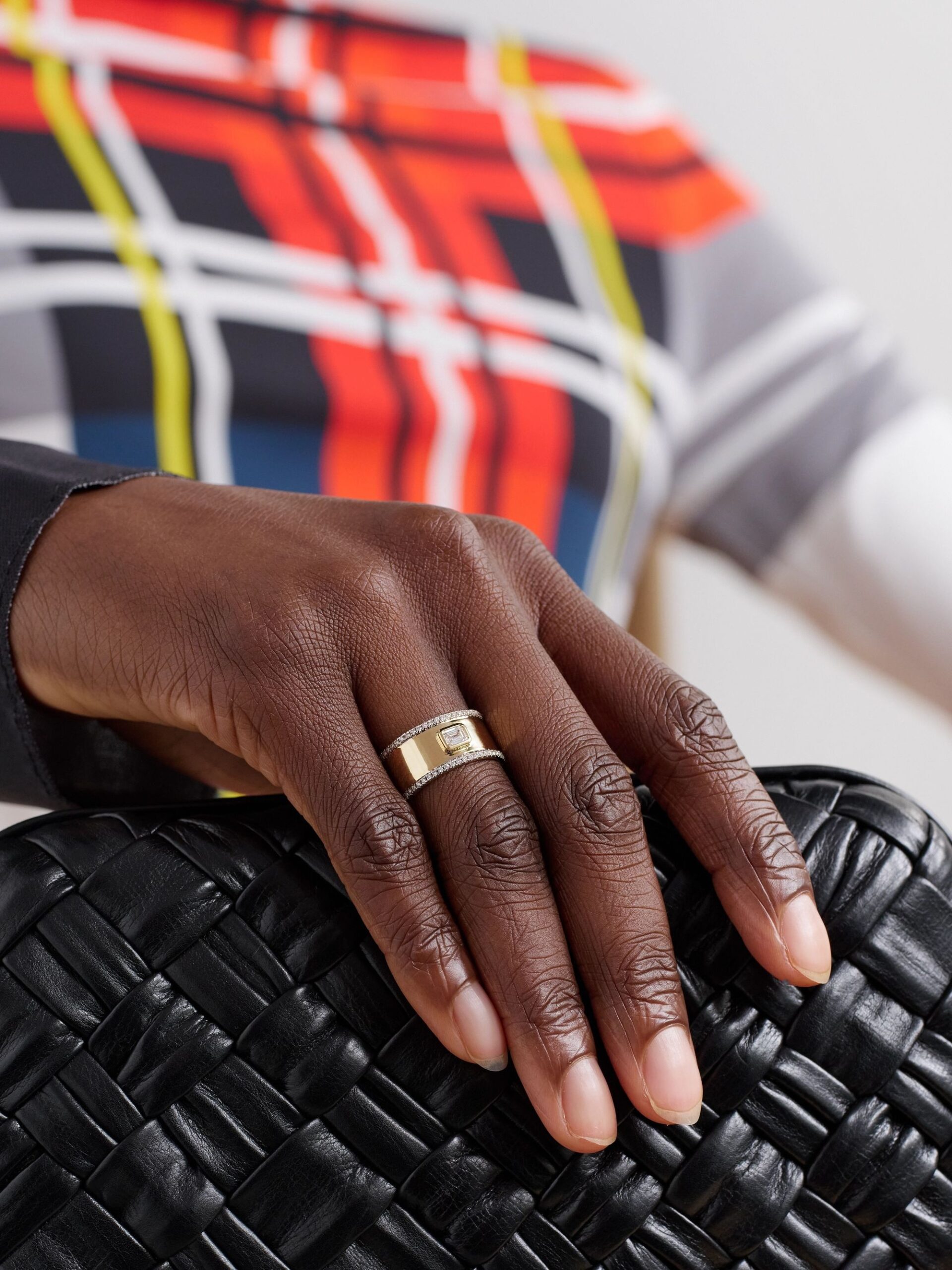 Moissanite Wide Cigar Band Ring - Image 3