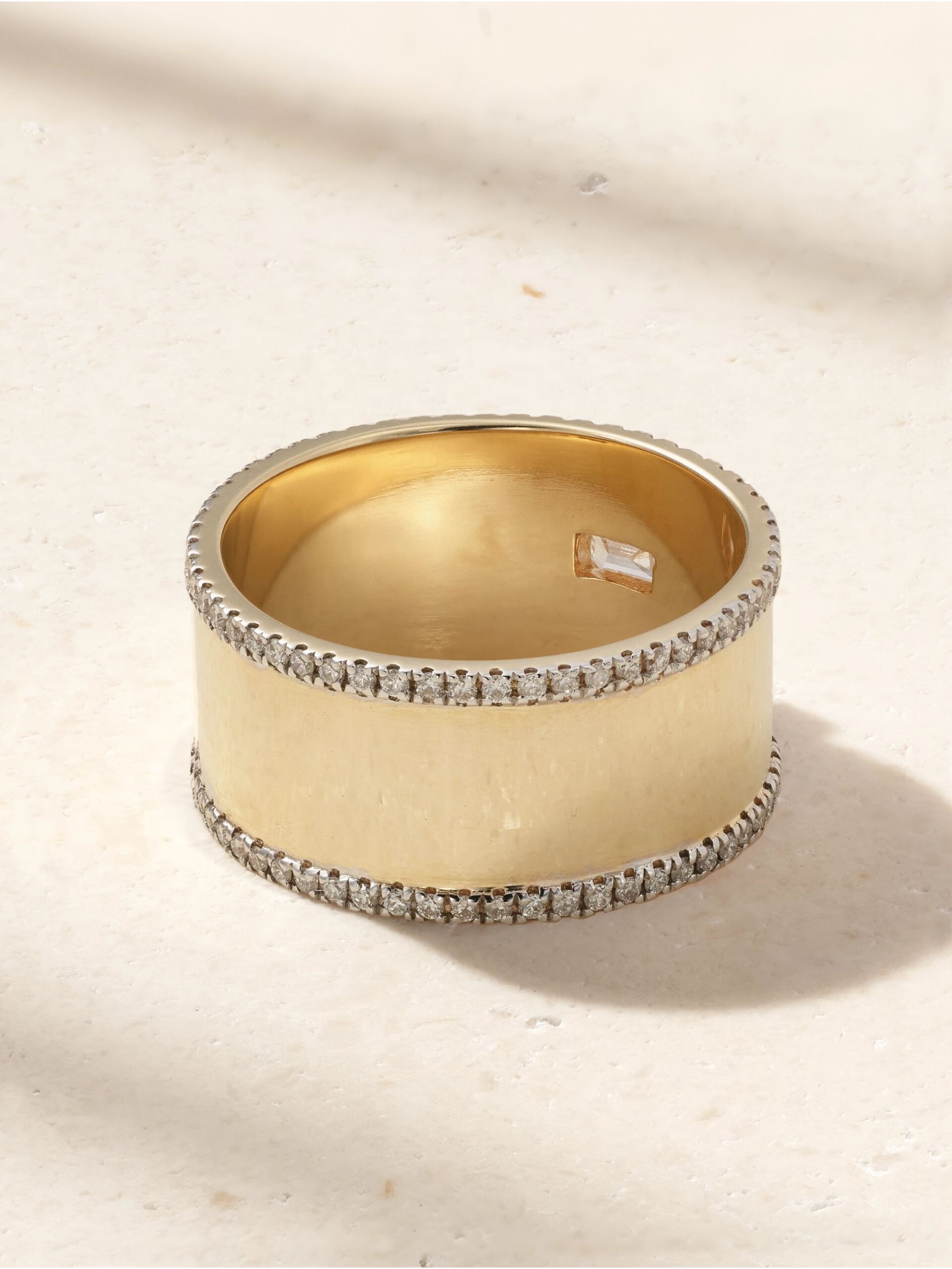 Moissanite Wide Cigar Band Ring - Image 2