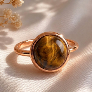 Tiger Eye High Dome Cocktail Ring
