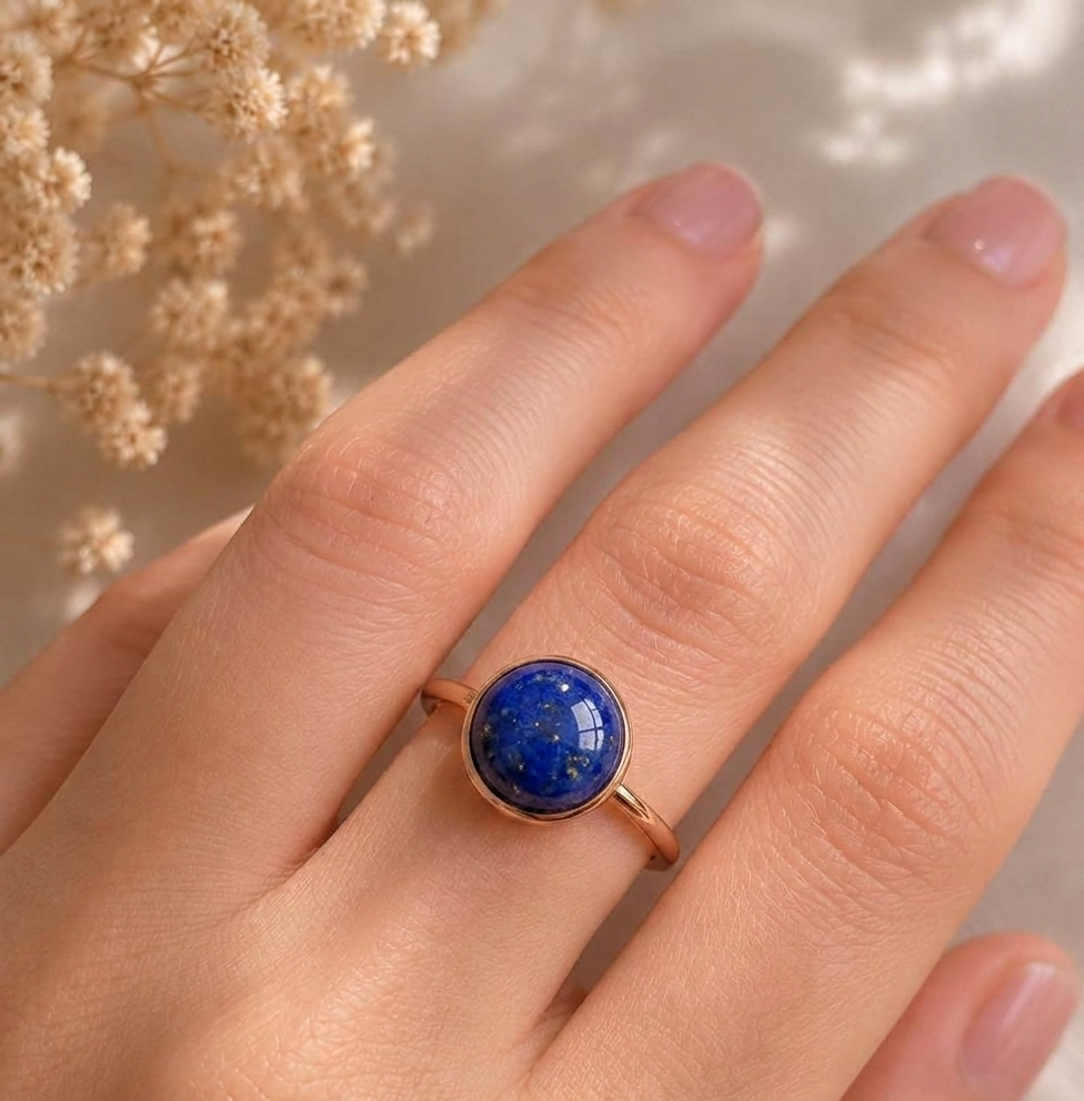 Lapis Lazuli High Dome Cocktail Ring - Image 3