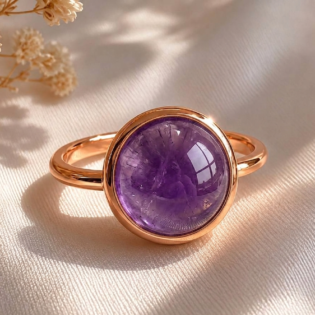 Amethyst High Dome Cocktail Ring