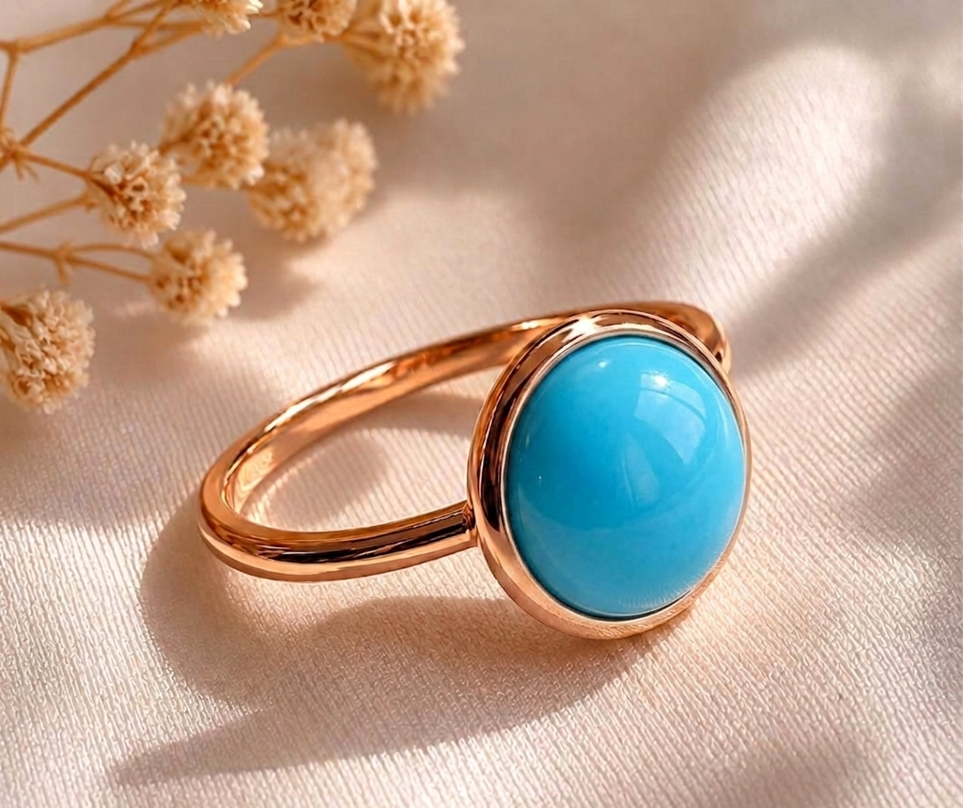 Turquoise High Dome Cocktail Ring - Image 2