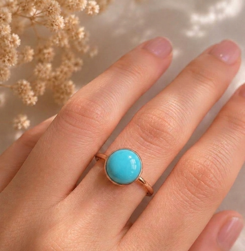 Turquoise High Dome Cocktail Ring - Image 3