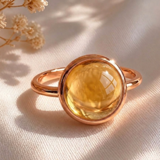 Citrine High Dome Cocktail Ring