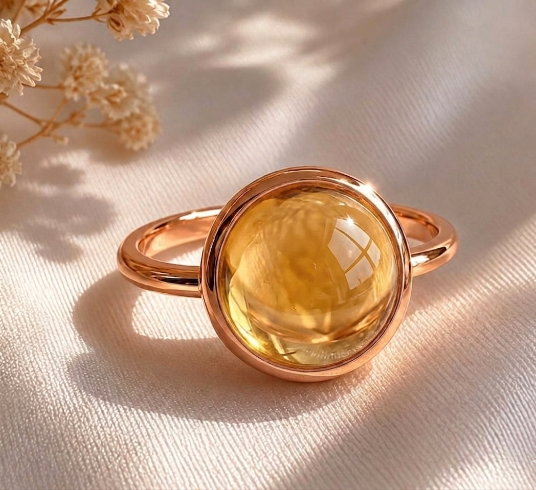 Citrine High Dome Cocktail Ring