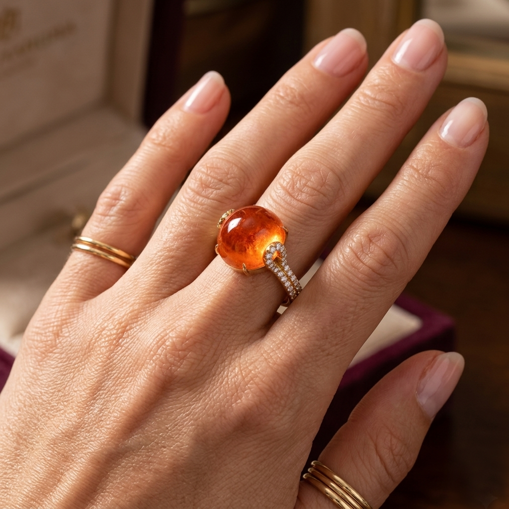 Carnelian High-Dom Cocktail Ring - Image 2