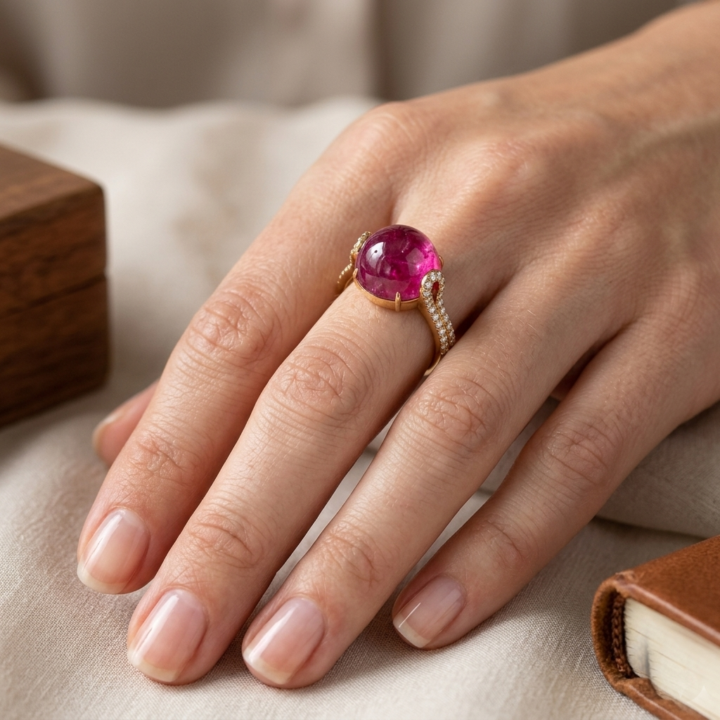 Ruby High-Dom Cocktail Ring - Image 2