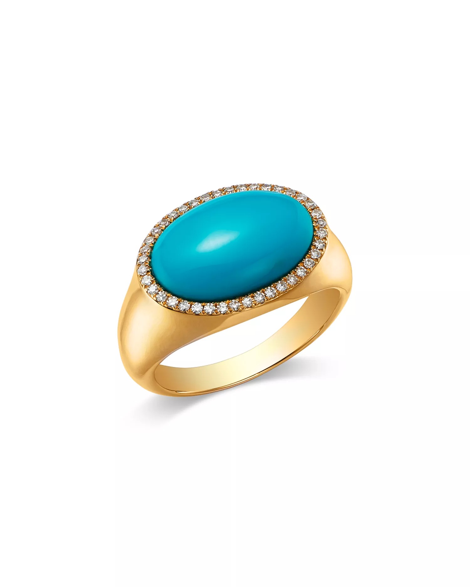 Turquoise Halo Signet Ring