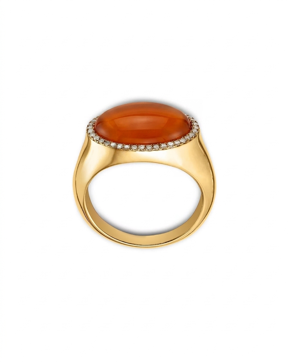 Carnelian Halo Signet Ring - Image 2