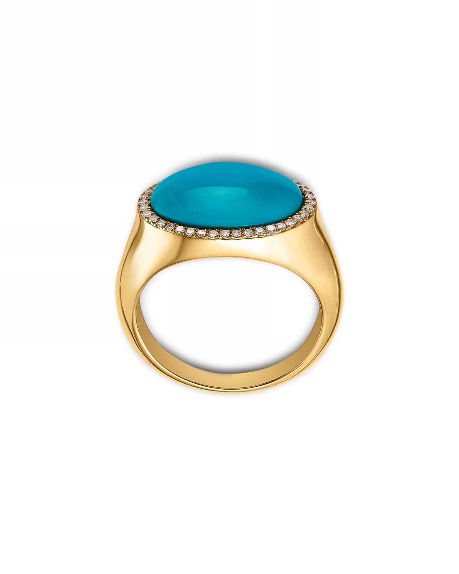 Turquoise Halo Signet Ring - Image 2