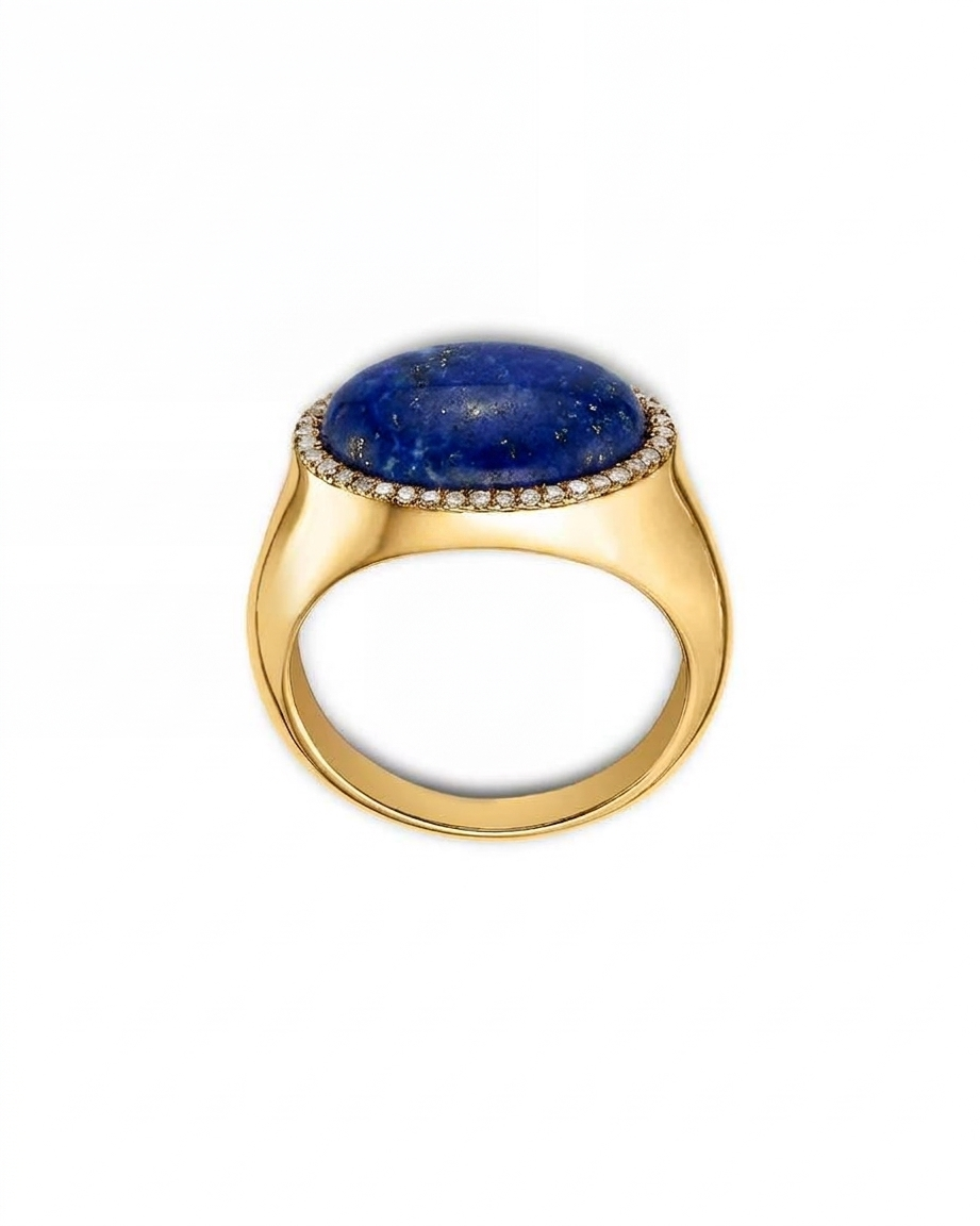 Lapis Lazuli Halo Signet Ring - Image 2