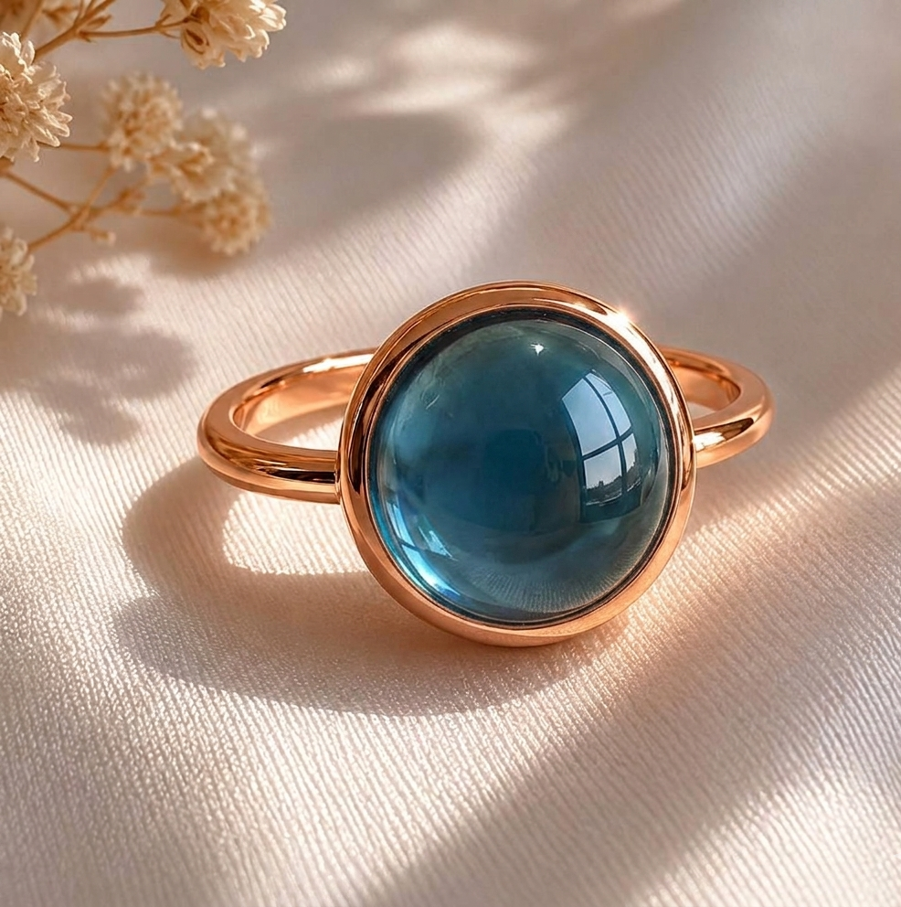 London Blue Topaz High Dome Cocktail Ring