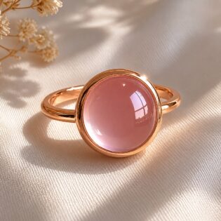 Pink Chalcedony High Dome Cocktail Ring