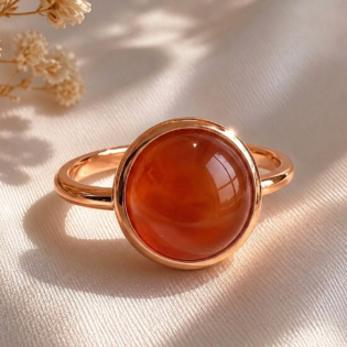 Carnelian High Dome Cocktail Ring