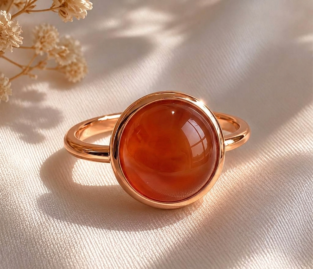 Carnelian High Dome Cocktail Ring