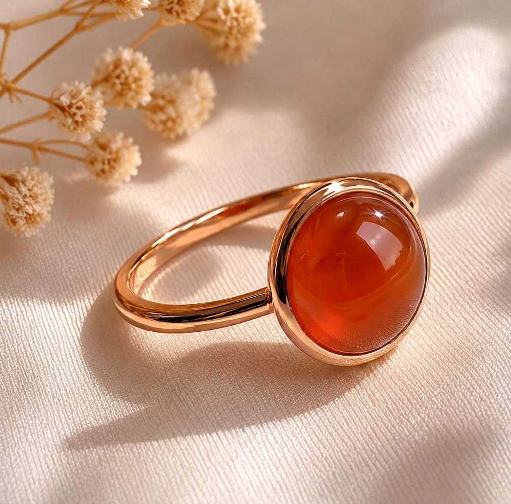 Carnelian High Dome Cocktail Ring - Image 2