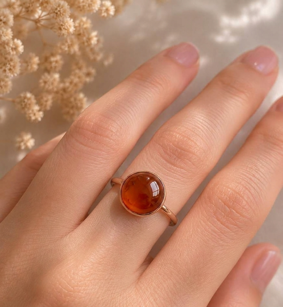 Carnelian High Dome Cocktail Ring - Image 3