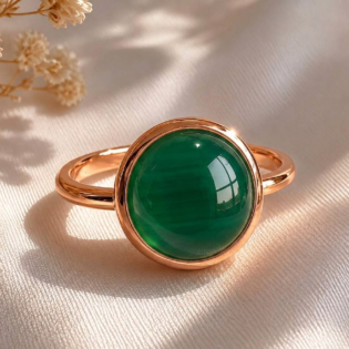 Green Onyx High Dome Cocktail Ring